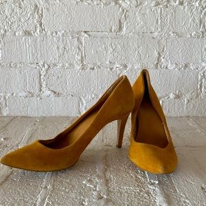 J crew nude camel beige suede heels size 8.5